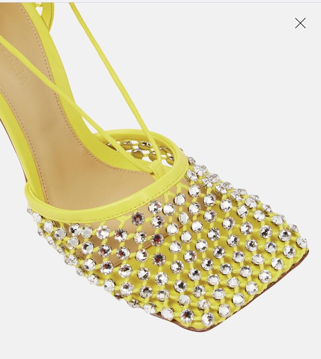 New Bottega Veneta Yellow Sparkle Stretch Crystal New Bottega Veneta Yellow Sparkle Stretch Crystal