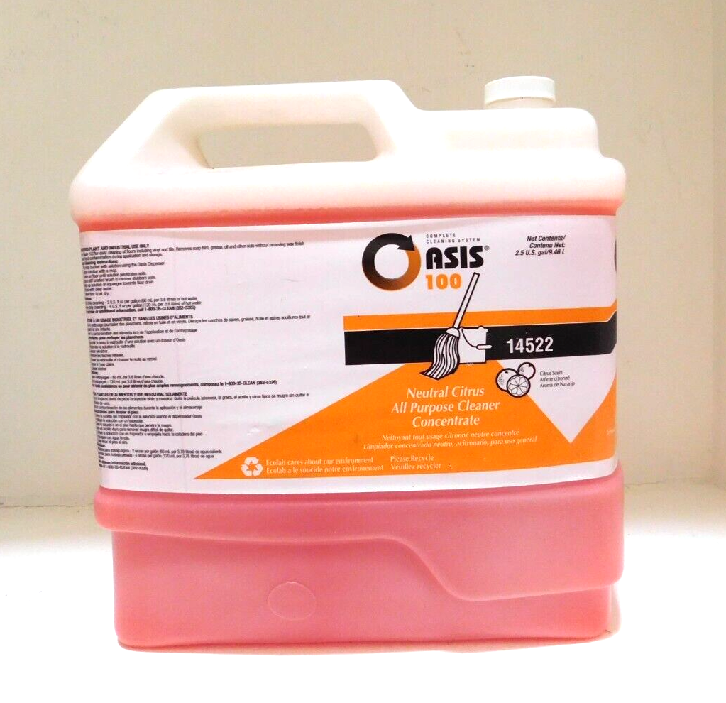 Ecolab Oasis 100 Neutral Citrus All Purpose & Floor Cleaner 2.5 Gallon