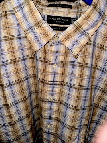 Daniel Cremieux shirt Plaid 3XLT Plaid Fine Italian Fabrics 100% Cotton.