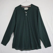 The Normal Brand Henley Shirt Mens XL Outdoor Casual Knit Green Long Sleeve