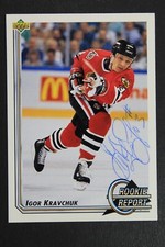 Igor Kravchuk Blackhawks Autographed 1992 Upper Deck UD #67 Signed ROOKIE Card