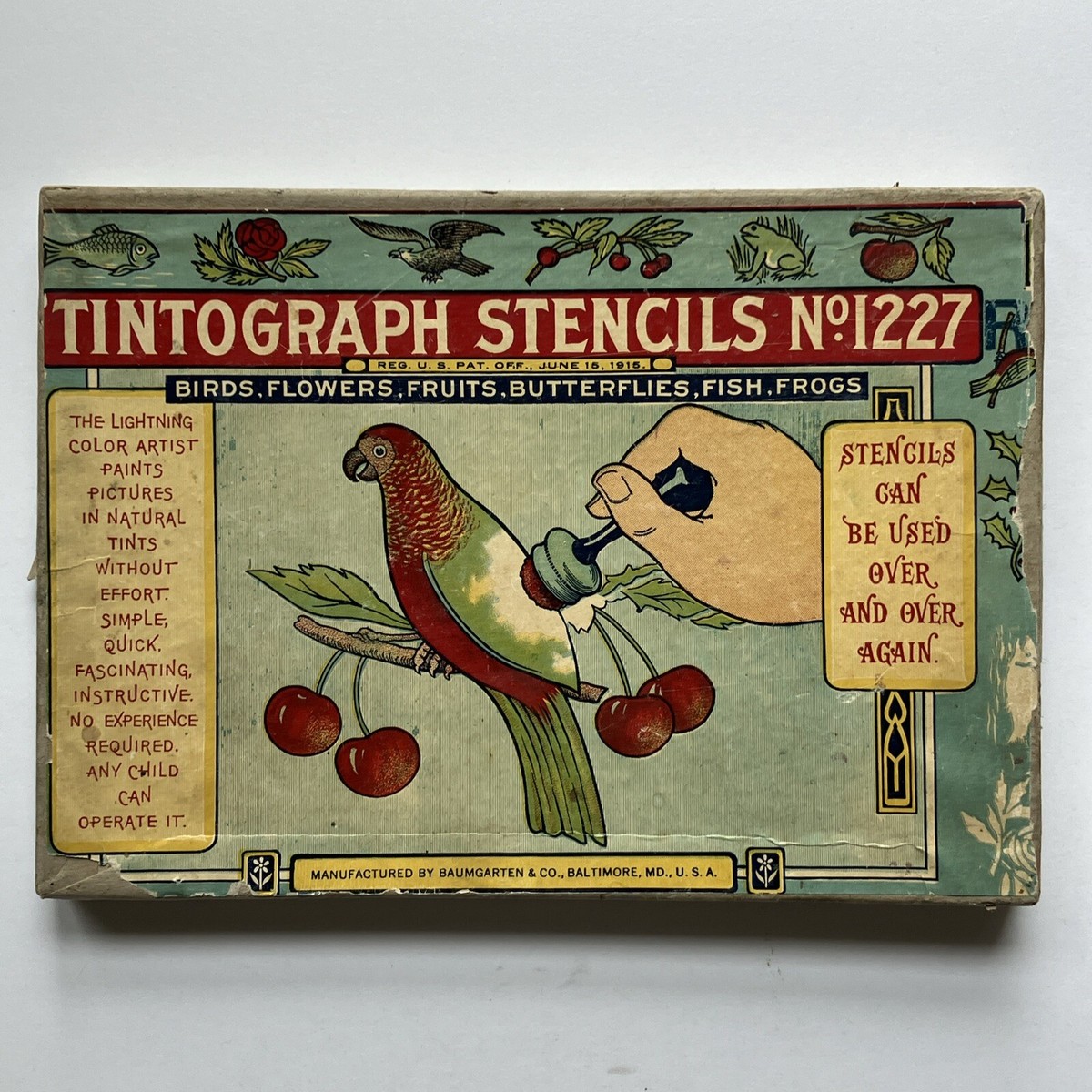 Antique Tintograph Stencils 1227 Toy for Theorem Pictures in