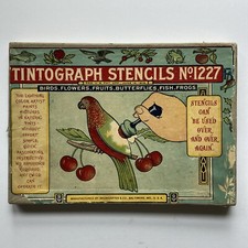 Antique Tintograph Stencils 1227 Toy for Theorem Pictures in Original Box 1915