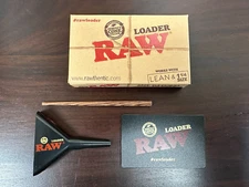 RAW LEAN and 1 1/4 Size CONE LOADER with Scraping Card and Bamboo Poker~NEW