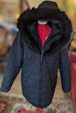 Free Shipping! Below Zero Pxl Winter Coat Black Faux Fur Trim On Hood Gorgeous!!