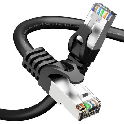 Cat6A Ethernet Cable (150 ft, Black) 10Gbps 150 Feet (1-Pack), Black