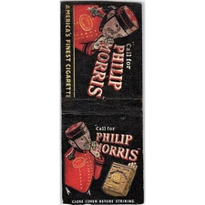 Philip Morris Cigarettes Bell Boy Vintage Matchbook Cover SC7-Y5