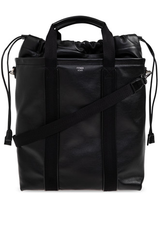 FENDI Flux $3900 Black Leather Shopping Bag New & Authentic