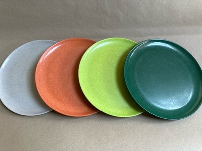 Vintage Branchell Colorflyte Melmac Dinner Plates Set Of 4 Mixed Colors MCM