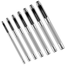 7PCS Hollow Leather Hole Punch Set, Maugruy 2 5mm Round Punch Hole Tool Metal