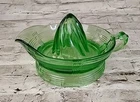 Federal Green Depression Vaseline Glass Juicer Reamer LARGE 9"x6"