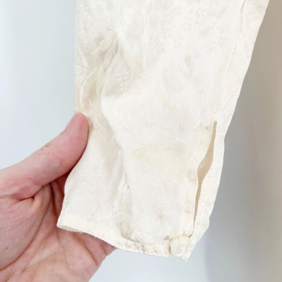 Vestido de novia Jessica McClintock vintage eduardiano años 80 seda encaje modesto talla 6 Foto 4 de 4