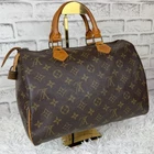 Louis Vuitton Boston Bag Speedy 30 Monogram Handbag M41526 w/ Cadena Vintage 80s