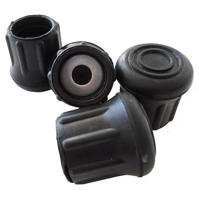 Replacement Round Rubber Tips, For 1'' Tube, Pk4, Rubts-R