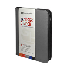 Zipper Binder with 3 Ring Clip - Black