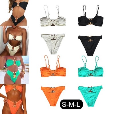 Bikini Set Träger Tanga Unterteil Bademode Damen Kostüm Reise Badeanzug