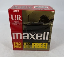 Lot of 7 New Sealed MAXELL UR 60 Minute Blank AUDIO CASSETTE TAPES Normal Bias .
