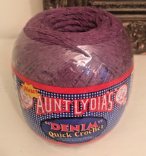 Aunt Lydia's Denim Quick Crochet Thread Cotton Acrylic Plum Purple 400 Yds USA