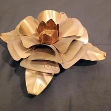 Jan Barboglio Rose d'Oro Candle Holder Brass Leaves