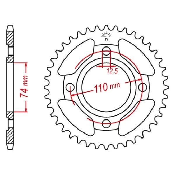 For Yamaha XS400S 80-81 JT Sprockets JTR854.37 Rear High Carbon Steel Sprocket Foto 2 de 2