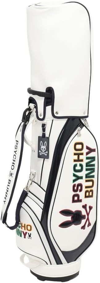 PSYCHO BUNNY Golf Men's Caddy Bag LOGOART 9 x 46 inch 3.8kg White