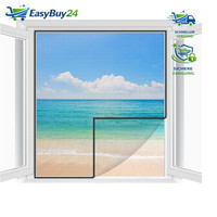 Fliegengitter Fenster 2Er Set Zuschneidbar Ohne Bohren 250X150Cm Insektenschutz
