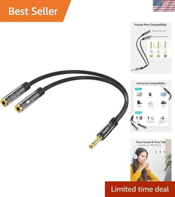 3.5mm TRRS Headset Splitter - Connect Dual-Plug Gaming to PC & Console