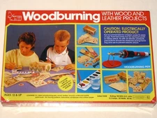 Vintage 1982 NSI WOODBURNING Kit! Wood & Leather Projects! NEW & Sealed Set!