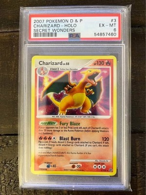 Pokemon 2007 Diamond and Pearl Secret Wonders Charizard Holo Bleed