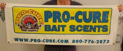 RARE Pro-Cure Bait Scents Fishing Tourney Sponsor, Banner Flag Sign Bass Trout 