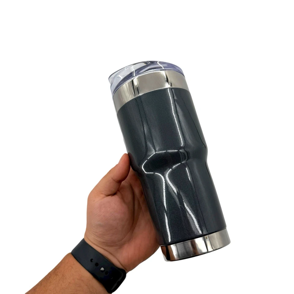 RARE Dunkin Donuts 24oz Tumbler Gray Travel Mug Stainless Steel Limited Edition - Image 4 of 4