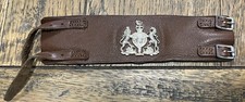 Vintage British Army Royal Arms Rank Badge and Leather Wrist Strap