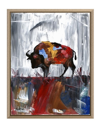 #ad #ad Atherton 11x14 Original Great plains Acrylic Painting quot;Abstract Buffaloquot; signed $129.00