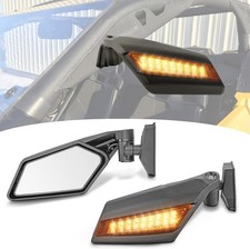 Side Rear View Mirrors with LED Turn Signal Lights Compatible with Can Am