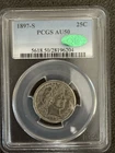 1897-S Barber Quarter PCGS AU50 Better Date San Francisco Silver 25C Key Semikey