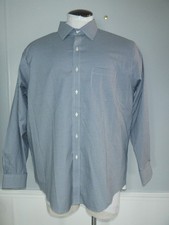 EUC Men's BROOKS BROTHERS REG. NON-IRON STRETCH Sz 17 1/2-35 Navy Check Shirt