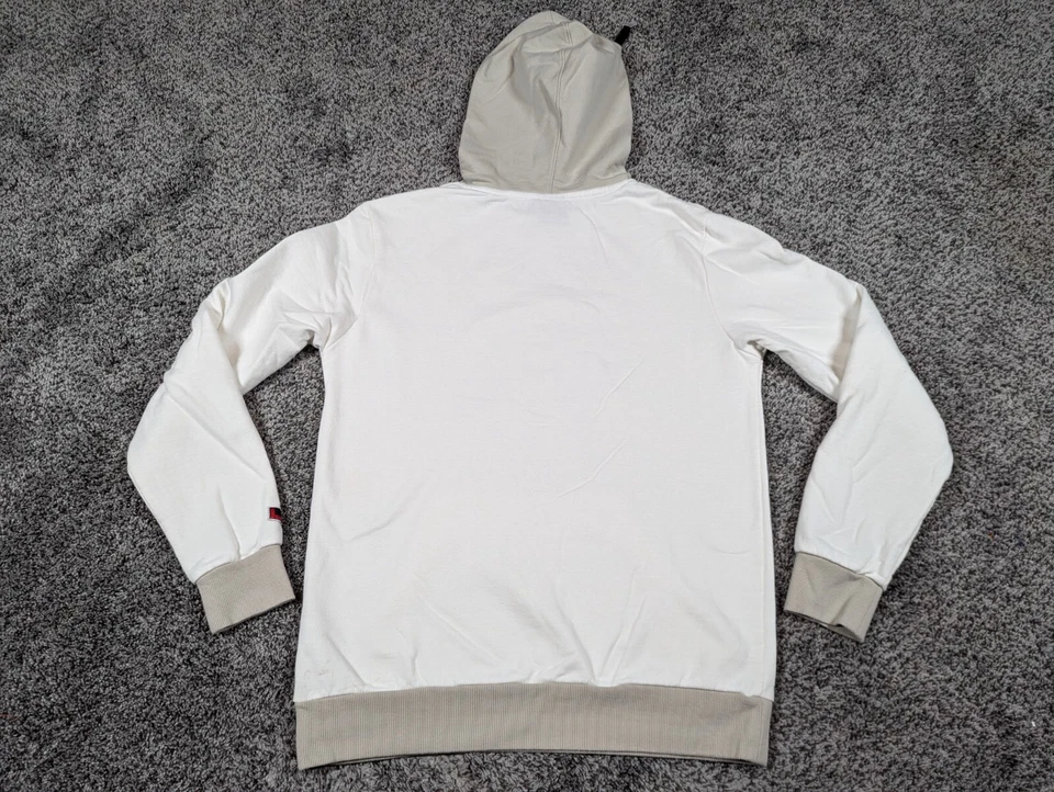 Sudadera con Capucha FUBU Para Hombre Pequeña Blanca Negra Logotipo Spellout Patinador Y2K Foto 3 de 4