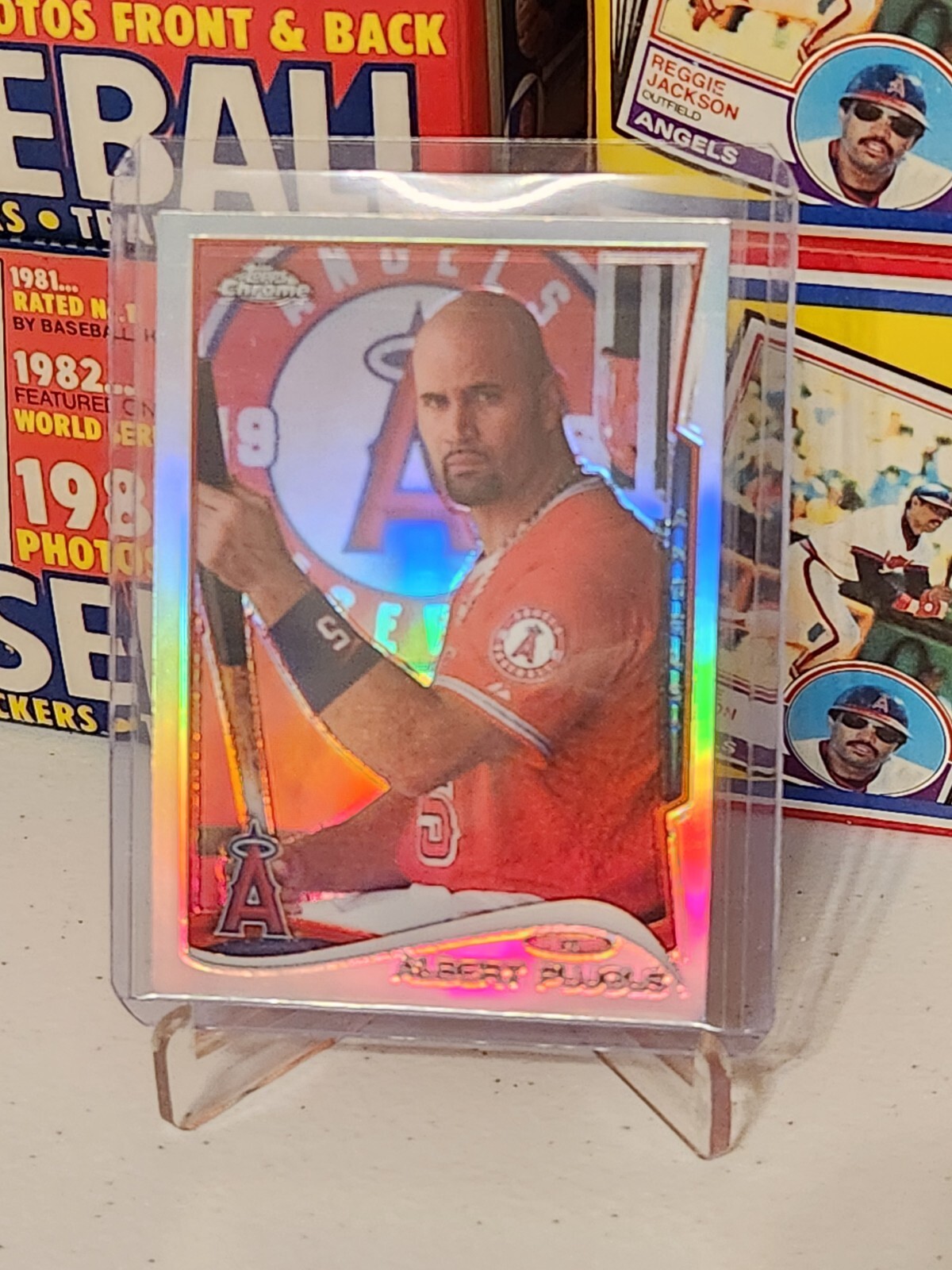 Albert Pujols 2014 Topps CHROME REFRACTOR Card #130 Angels Cardinals