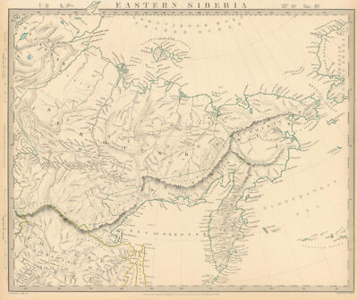 EASTERN SIBERIA Kamtchatka Yakutia Chukotka Khabarovsk. Russia. SDUK 1844 map