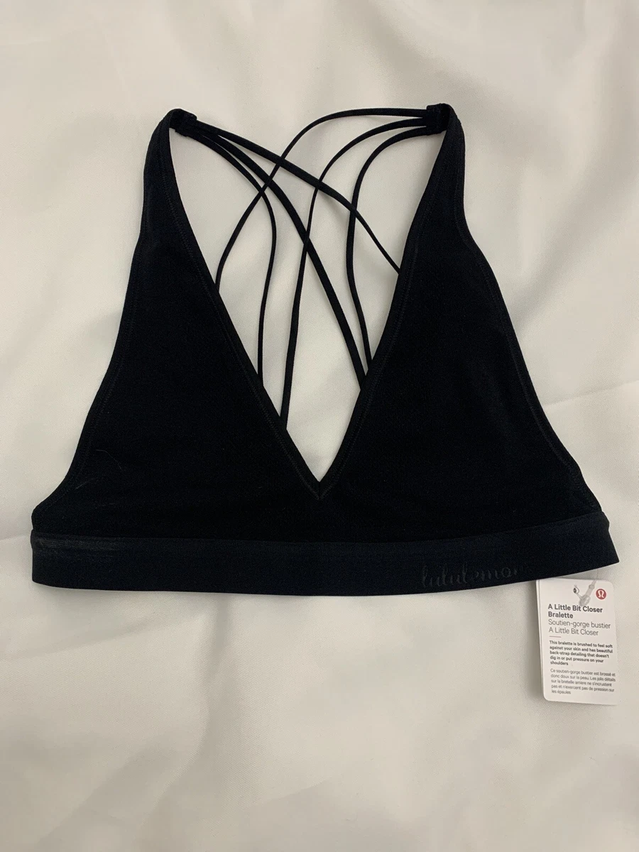 Lululemon A Little Bit Closer Bralette NWT Sizes XS S M L Black Color  Strappy