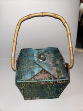 Vintage Blue Green Silk Floral Chinese Purse ...