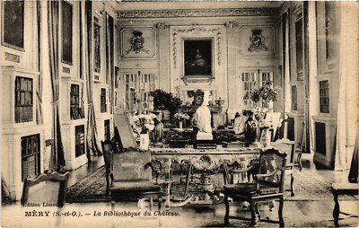 Old postcard Mery La Bibliotheque du Chateau (1340182)