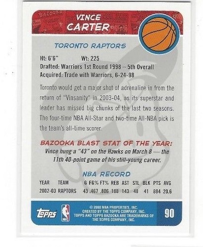 2003-04 BAZOOKA BASKETBALL BASE SERIES SINGLES - Picture 16 of 18