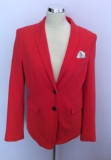 Oui Coral Cotton Blend Jacket Size 14