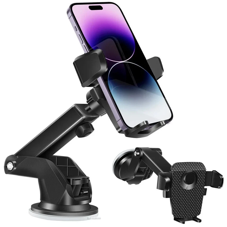 Car Phone Holder Dashboard Windshield Phone Mount Universal for iPhone Samsung - Image 2 of 4