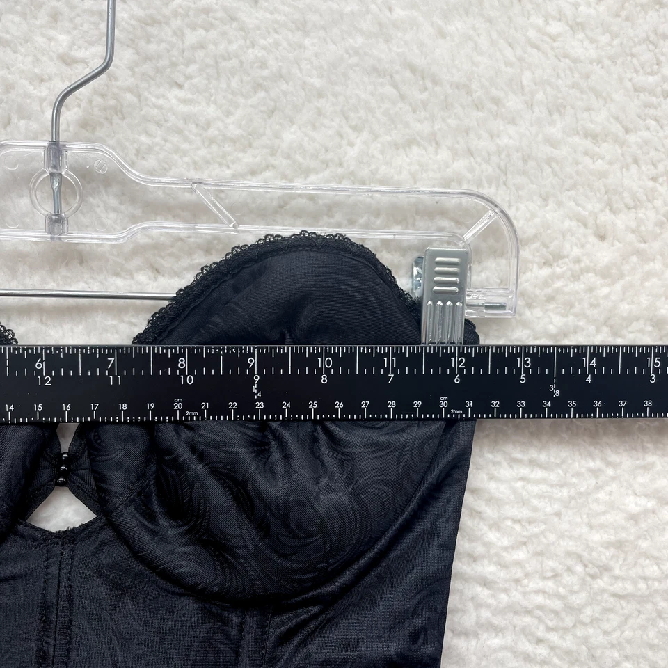 复古紧身胸衣紧身胸衣上衣 34C 黑色 Boned Edwardian 维多利亚哥特式 — 第 4/4 张图片