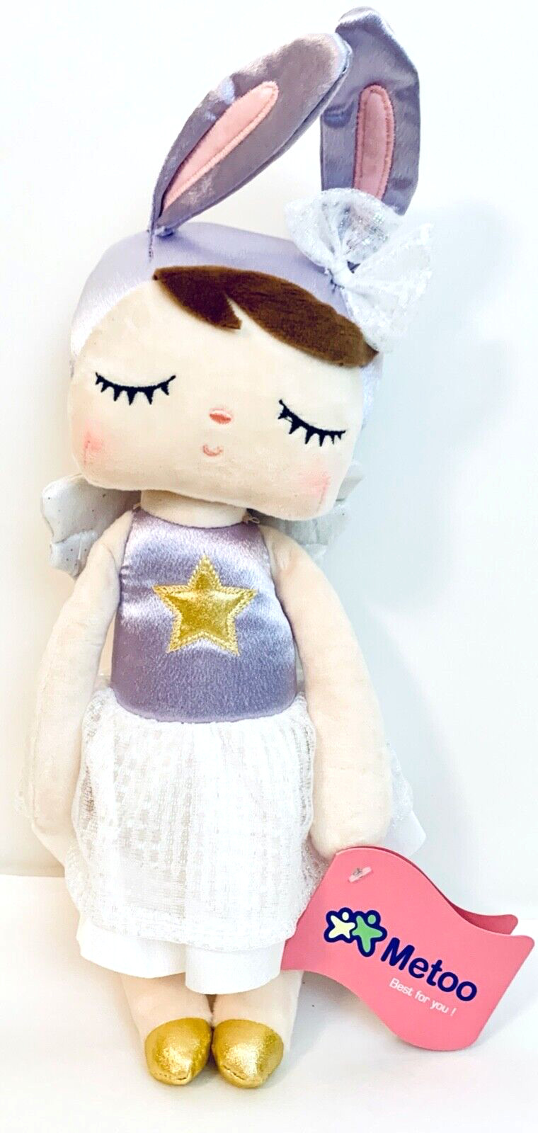 MeToo Angel Bunny Ballerina 13" Plush Girl Doll 100% Polyest