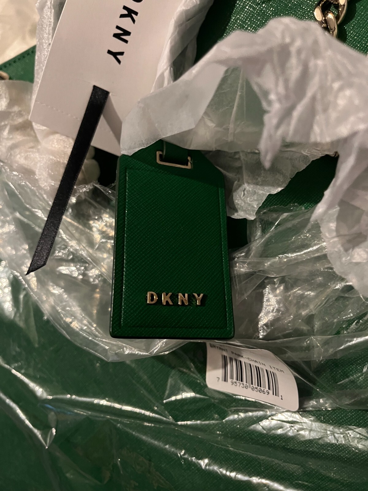 DKNY DARK GREEN SAFFIANO LEATHER SHOPPER HANDBAG BRAND NEW WITH TAGS RRP £230 image 3