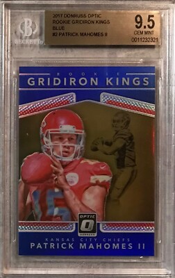 2017 Donruss Optic Patrick Mahomes #15/149 Blue Rookie Gridiron Kings 💎BGS 9.5