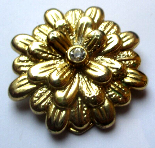Broche Serre-passe Foulard Vintage Couleur Argent Avec Cristaux - Bijou Rétro N°661